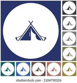 Stylized icon of tourist tent. Vector illustration