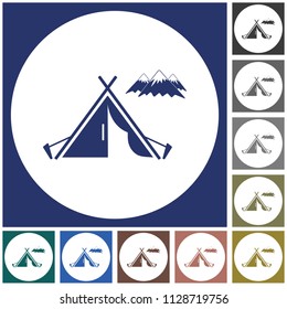 Stylized icon of tourist tent. Vector illustration