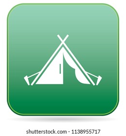 Stylized icon of tourist tent. Vector illustration

