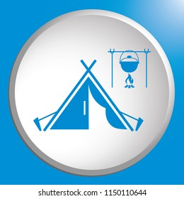 Stylized icon of tourist tent. Vector illustration

