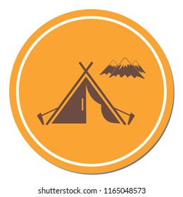Stylized icon of tourist tent. Vector illustration