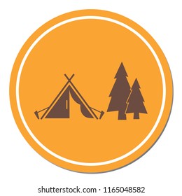 Stylized icon of tourist tent. Vector illustration