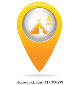 Stylized icon of tourist tent. Vector illustration