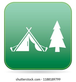 Stylized icon of tourist tent. Vector illustration
