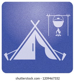 Stylized icon of tourist tent. Vector illustration