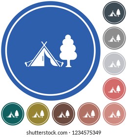 Stylized icon of tourist tent. Vector illustration

