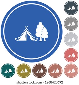 Stylized icon of tourist tent. Vector illustration

