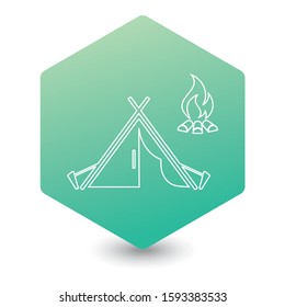 Stylized icon of tourist tent. Vector illustration

