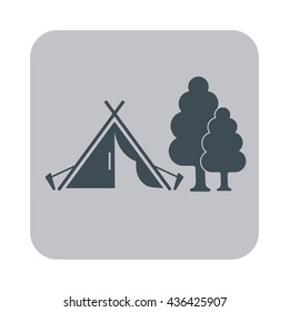 Stylized icon of tourist tent. Vector illustration

