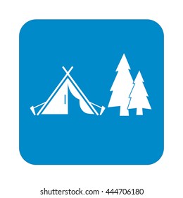 Stylized icon of tourist tent. Vector illustration