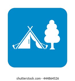 Stylized icon of tourist tent. Vector illustration