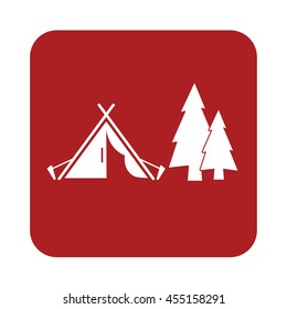 Stylized icon of tourist tent. Vector illustration

