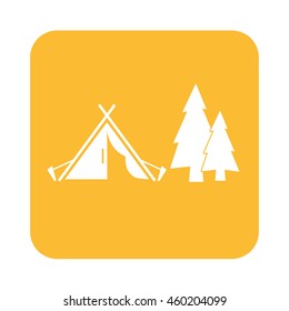 Stylized icon of tourist tent. Vector illustration

