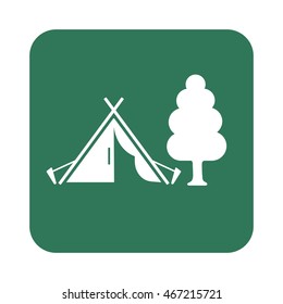 Stylized icon of tourist tent. Vector illustration