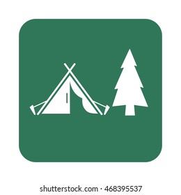 Stylized icon of tourist tent. Vector illustration

