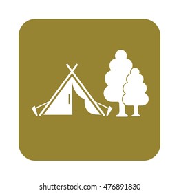 Stylized icon of tourist tent. Vector illustration