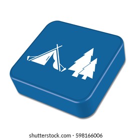 Stylized icon of tourist tent. Vector illustration