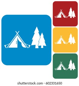 Stylized icon of tourist tent. Vector illustration