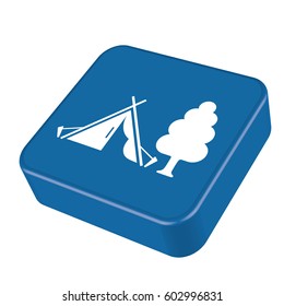 Stylized icon of tourist tent. Vector illustration
