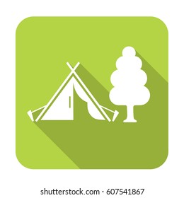 Stylized icon of tourist tent. Vector illustration

