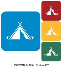 Stylized icon of tourist tent. Vector illustration