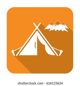 Stylized icon of tourist tent. Vector illustration

