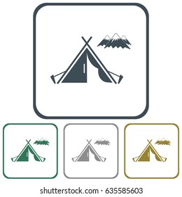 Stylized icon of tourist tent. Vector illustration