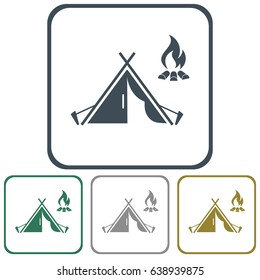 Stylized icon of tourist tent. Vector illustration

