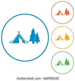 Stylized icon of tourist tent. Vector illustration