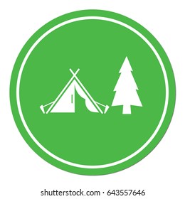 Stylized icon of tourist tent. Vector illustration