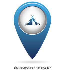 Stylized icon of tourist tent. Vector illustration