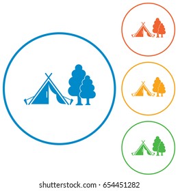Stylized icon of tourist tent. Vector illustration