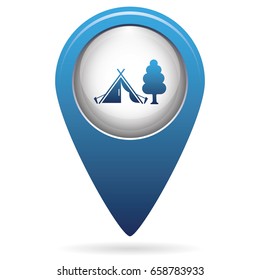 Stylized icon of tourist tent. Vector illustration