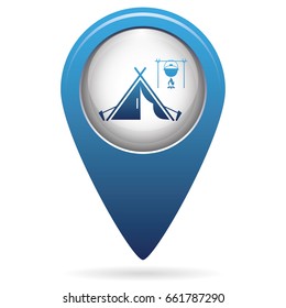 Stylized icon of tourist tent. Vector illustration