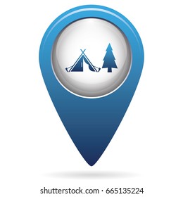 Stylized icon of tourist tent. Vector illustration

