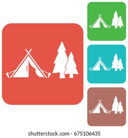 Stylized icon of tourist tent. Vector illustration

