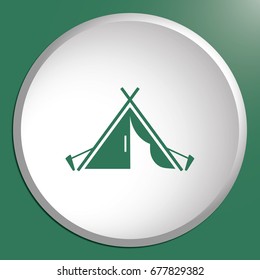 Stylized icon of tourist tent. Vector illustration

