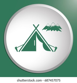 Stylized icon of tourist tent. Vector illustration

