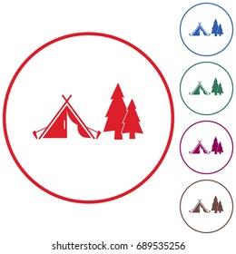 Stylized icon of tourist tent. Vector illustration