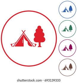 Stylized icon of tourist tent. Vector illustration

