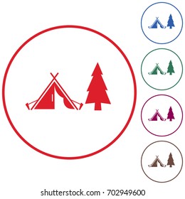 Stylized icon of tourist tent. Vector illustration

