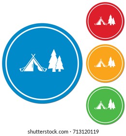 Stylized icon of tourist tent. Vector illustration

