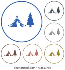 Stylized icon of tourist tent. Vector illustration

