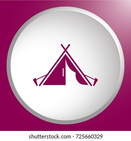 Stylized icon of tourist tent. Vector illustration