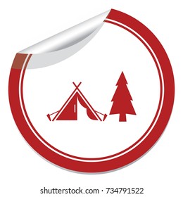 Stylized icon of tourist tent. Vector illustration