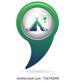 Stylized icon of tourist tent. Vector illustration