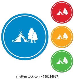 Stylized icon of tourist tent. Vector illustration

