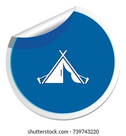 Stylized icon of tourist tent. Vector illustration