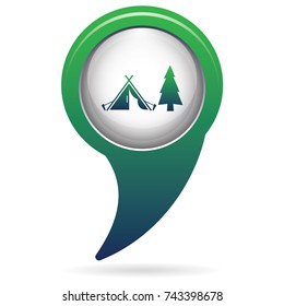 Stylized icon of tourist tent. Vector illustration