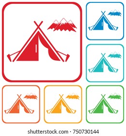 Stylized icon of tourist tent. Vector illustration